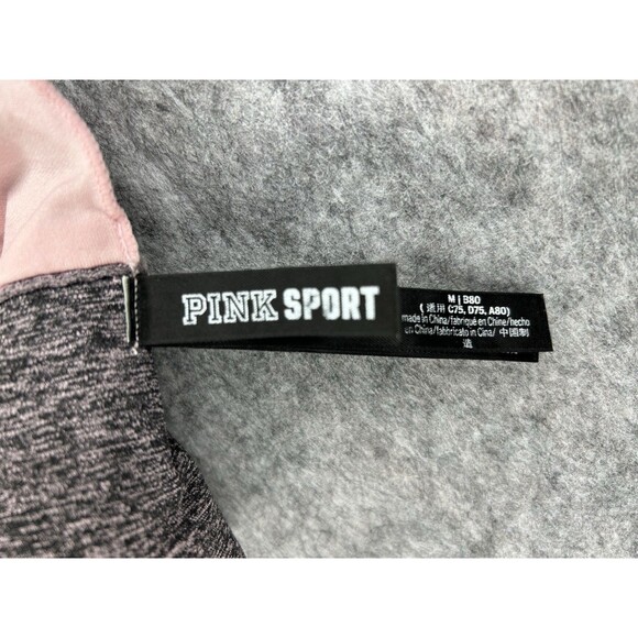 Victoria's Secret PINK Seamless Lightly Lined Racerback Sports Bra Gray Women M - Picture 6 of 7